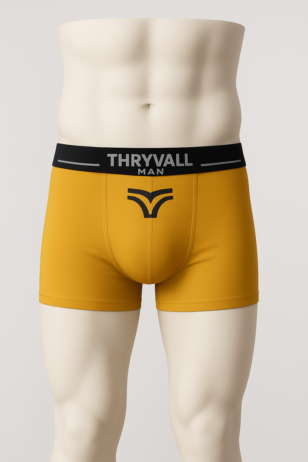 Thryvall Men’s Boxer – Mustard Yellow (with Black Waistband)